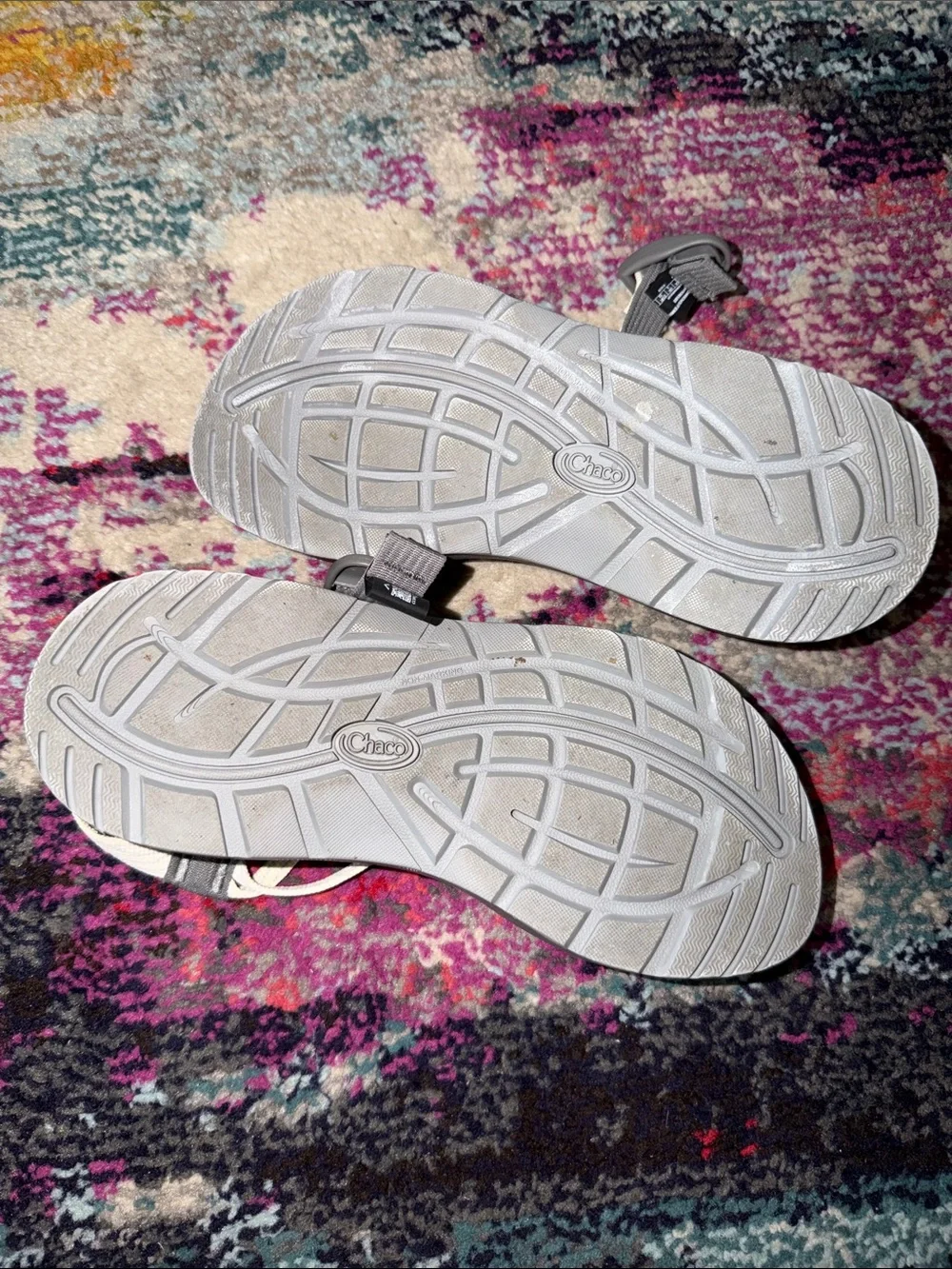 Chaco Women’s Strappy Sandals in Gray and Cream